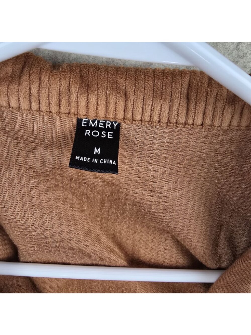 Emery Rose Corduroy Button-Up Jacket M Brown Long Sleeve Button Cuffs - Picture 3 of 7